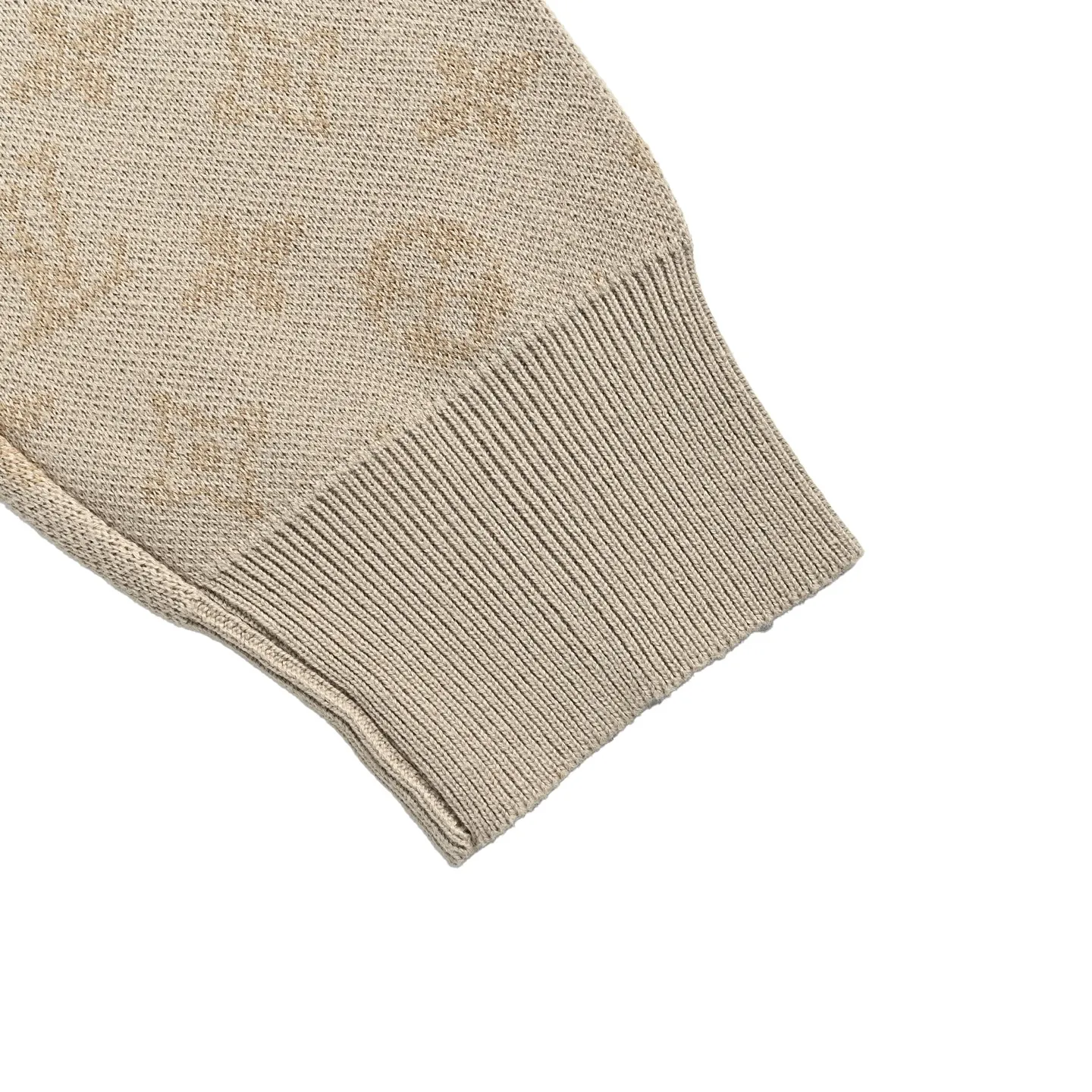 Louis Vuitton/Louis Vuitton Khaki gradient all-over printed old flower knitted sweater
